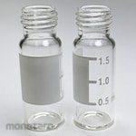 IDEC Screw-cap vial, 1.5 mL, glass, with label.