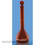 BOROSIL Volumetric Flask Blue Mark A Amber