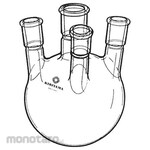 KIRIYAMA Glass Four-neck Flask, Angle Type, F10-3 Series