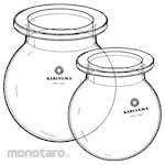 KIRIYAMA Glass Separable Flask, Round Bottom, F15-3 Series