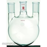 Synthware Three Neck Round Bottom Flask With Vertical Side Necks