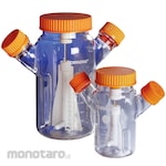 CORNING Reusable Spinner Flask with 100mm Flat Center Cap and 2 Angled Sidearms