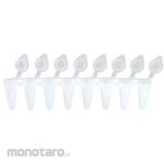 BM Equipment PCR 8 tubes & single flat cap 0.1ml white QPCR-8WL series