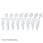 BM Equipment Real-time PCR 8 tubes & single flat cap 0.2ml white QPCR-8W series