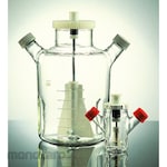 CORNING Proculture Glass Spinner Flask Complete Baffled Angled Sidearms