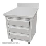 MUTU Worktable Backsplash Enclosed with 3 drawers (Meja Kerja Kabinet)