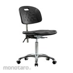 Cole Parmer Clean Room Bench Height Ergonomic Chair In Chrome With Casters