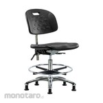 Cole Parmer Clean Room Bench Height Ergonomic Chair In Chrome With Foot Ring And Glides
