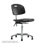 Cole Parmer Clean Room Bench Height Ergonomic Chair In Chrome With Glides