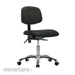Cole Parmer Cleanroom Ergonomic Chair Bench Height Adjustable Arms Chrome Casters No Foot Ring