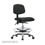 Cole Parmer Cleanroom Ergonomic Chair Bench Height No Arms Chrome Casters Chrome Foot Ring