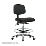 Cole Parmer Cleanroom Ergonomic Chair Bench Height No Arms Gliders Chrome Foot Ring