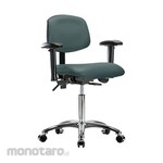 Cole Parmer Ergonomic Chair Bench Height Adjustable Arms Chrome Casters No Foot Ring