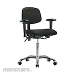 Cole Parmer Ergonomic Chair Bench Height With Adjustable Arms Chrome Casters No Foot Ring