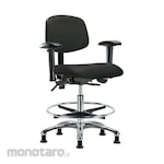 Cole Parmer Ergonomic Chair Bench Height With Adjustable Arms Gliders Chrome Foot Ring