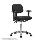 Cole Parmer Ergonomic Chair Bench Height With No Arms Chrome Casters No Foot Ring