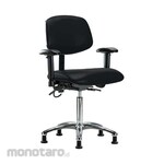 Cole Parmer Ergonomic Chair ESD Bench Height In Chrome With Arm Rests And Glides