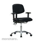Cole Parmer Ergonomic Chair ESD Desk Height In Chrome With Arm Rests And Casters