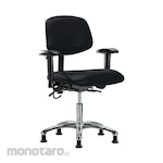 Cole Parmer Ergonomic Chair ESD Desk Height In Chrome With Arm Rests And Glides