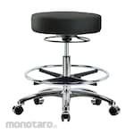 Cole Parmer Ergonomic Stool Bench Height Chrome Casters Chrome Foot Ring