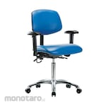 Cole Parmer Esd Bench Height Ergonomic Chair In Chrome With Arm Rests And Casters