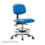 Cole Parmer Esd Bench Height Ergonomic Chair In Chrome With Foot Ring And Casters
