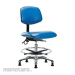 Cole Parmer Esd Bench Height Ergonomic Chair In Chrome With Foot Ring And Glides