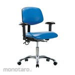 Cole Parmer Esd Desk Height Ergonomic Chair In Chrome With Arm Rests And Casters