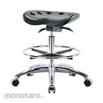 Cole Parmer Sit-Stand Stool Bench Height Gliders Chrome Foot Ring