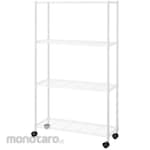 Store Express Lightweight wire rack, 35cm deep, with casters.
