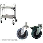 Tokuyama Stainless steel folding wagon with quiet casters.