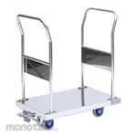 AS ONE Quiet Stainless Steel Platform Truck Both Handles with Brake Withstand Load