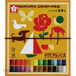 SAKURA COLOR PRODUCTS Crayon Thick Rolls 24 Colors (With Rubber Link)