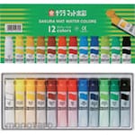 SAKURA COLOR PRODUCTS Matt Watercolor 12 Colors Poly Tube