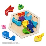 Artec [School teaching materials and educational toys] Wooden Hexagon Puzzle Sea Creatures