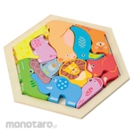 Artec [School teaching materials and educational toys] Wooden Hexagonal Puzzle Animals