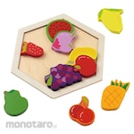 Artec [School teaching materials and educational toys] Wooden Hexagonal Puzzle Fruit