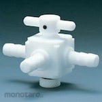 AS ONE Fluorine resin three-way valve, hose mouth type, Φ10