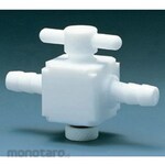 AS ONE Fluorine resin two-way valve, hose mouth type, Φ6