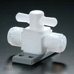 AS ONE Fluororesin two-way valve press-fit type with base Φ10