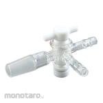 AS ONE Three-Way Cock With Joint Teflon Plug