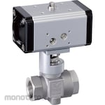 FUJIKIN Automatic ball valve, 3.92 MPa, AFMO, double-acting, threaded type.