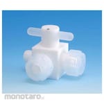 Flon Industry PTFE Male 3-Way Valve Press-Fit Type F-2021 Series