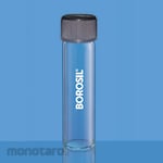 BOROSIL Tubes Culture Media Flat Bottom with Screw PP Cap and PTFE Liner