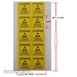 AS ONE ESD-ATTENTION sticker 45mm x 45mm, 10 sheets
