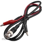 White Electric BNC-to-alligator clip cable