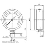MIGISHITA Glycerin-Containing Pressure Gauge Phi 60