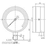MIGISHITA Pressure Gauge General-Purpose Star Gauge Phi 100 (Manometer/ Alat Ukur Tekanan)