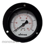 Wiebrock Dry Black Pressure Gauge 3inch Flange Back Mount