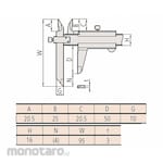 Mitutoyo Offset Caliper Chinese Calibration Certificate Included NT10 Series (Jangka Sorong Rahang Versek)